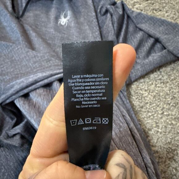 Spyder 1/4 Zip Gray Mens Spyder PROWEB Base Layer Shirt Size Medium Thermal Snow - Picture 9 of 10